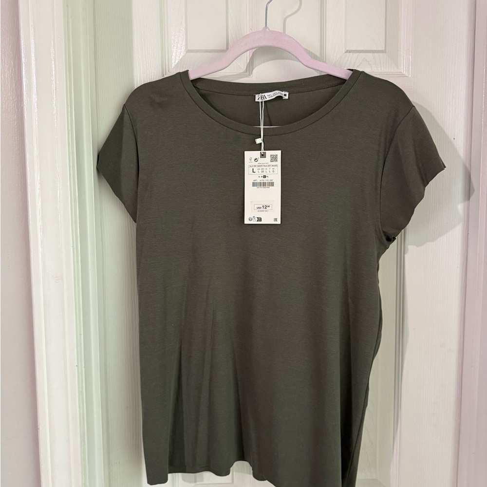 Zara Dark Gray Short Sleeve Tee NWT